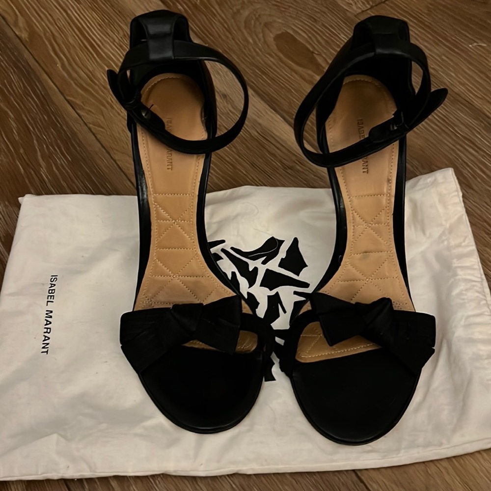 Isabel Marant black heeled strap sandal with bow! Size 41